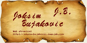 Joksim Bujaković vizit kartica